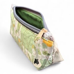 Quilted Green and Yellow Women's Pouch